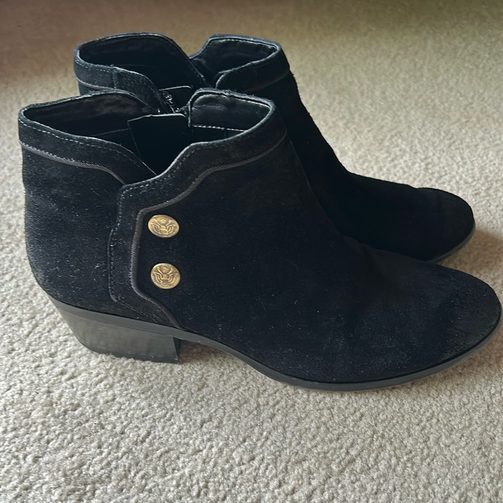 SAME EDELMAN BLK SUEDE ANKLE BOOTIE SZ 9